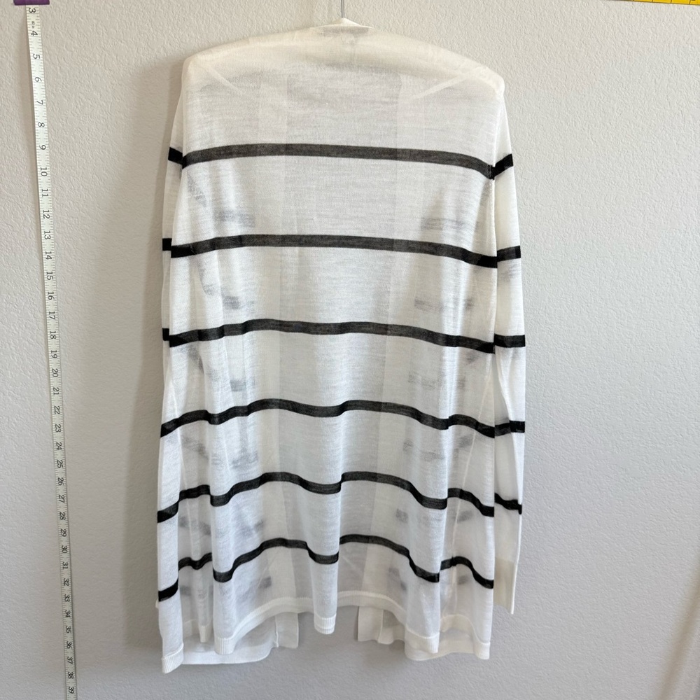 LOFT White Cardigan with Black Stripes XL‎ - Picture 6 of 11